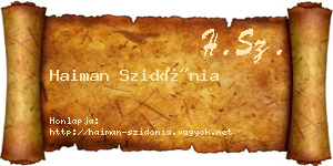Haiman Szidónia névjegykártya